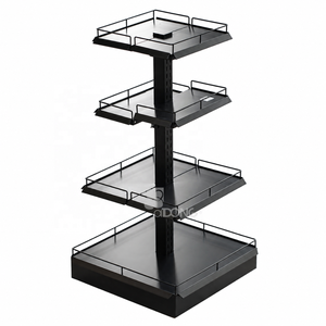 Custom OEM Heavy Duty 4-Tier Metal POS Display <b>Stand</b> Supermarket <b>Shelves</b> with Perforated Panels ADONG - Product Image 1