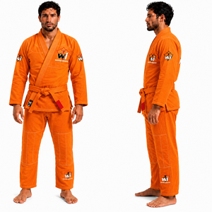 Kimono de BJJ Naranja 100% Algodón, Duradero, Corte Regular, Kit de Ropa de Artes Marciales para Hombre - Product Image 1
