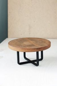 Round Wood <b>Cake</b> <b>Stand</b> with Gold custom Engraving Handmade Dessert Display for Home Decor hotel decor - Product Image 2