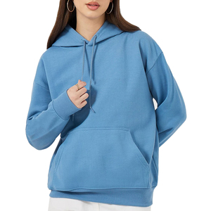 Hiver 2026 Sweat à capuche oversize pour femme, grande taille, en coton respirant, avec cordons de serrage et manches longues à revers, fabriqué au Pakistan - Product Image 5