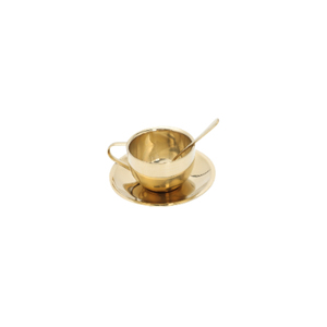 Affordable price Metal Tea Coffee <b>Cup</b> and <b>Saucer</b> in Brass Gold Finished Best Quality Tabletop Serving Tea <b>Cup</b> and <b>Saucer</b> - Product Image 4