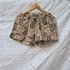 Premium <b>Stitched</b> Quality Block Printed Fabric Short Pajama Set Short Sleeve Shirt, Elastic Waist Short Bottom Women Sleepwear Pj - Product Image 3