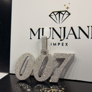 Colgante de Diamante con Corte Brillante Chapado en Oro de Plata S925 con Número Personalizado, Dijes de Moissanita VVS Iced para Rapper, Unisex, Certificado IGI, para Fiesta - Product Image 3