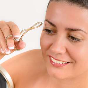 Juego de 3 Pinzas de Acero Inoxidable UBI, Hechas a Mano, de Lujo, Reutilizables, Duraderas, con Punta Curva, para Cejas, Depilación - Product Image 3