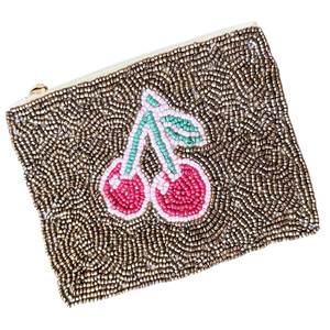 Porte-monnaie unique fait main avec fermeture éclair, élégant mini porte-monnaie brodé de perles de rocaille - Product Image 6