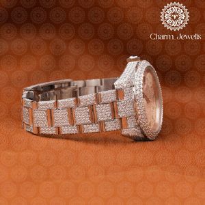 Reloj Charm Jewells de Lujo con Caja de Acero Inoxidable de 40 mm, Movimiento Mecánico Analógico, Resistente al Agua 10 Bar, con Incrustaciones de Diamantes para Hombre - Product Image 3