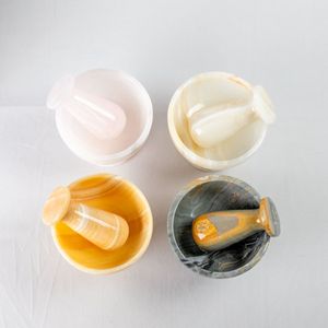 Bol de service artisanal en résine polie, qualité alimentaire, écologique, design élégant effet marbre Aqua Swirl pour fêtes, repas et décoration intérieure - Product Image 5