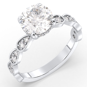 Nouvelles bagues de fiançailles REYES en or massif 14 carats, serties d'un moissanite rond brillant de 1,43 carat, certifiées GRA, bijoux fins pour femmes - Product Image 2