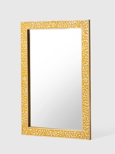 กระจกติดผนังทรงสี่เหลี่ยมผืนผ้าตกแต่งบ้านอย่างหรูหรา คุณภาพสูง ประดับด้วยเรซิ่นและกระดูก  ขอบโลหะเคลือบเงา  ตกแต่งด้วยไม้  สวยงามอย่างยอดเยี่ยม - Product Image 6