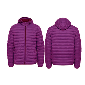 Veste Automatique Unie en Polyester Épais Isolée Imperméable Coupe-Vent Réfléchissante à Capuche avec Fermeture Éclair Intégrale et Poches Latérales - Product Image 1