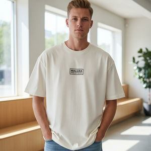 T-shirt surdimensionné personnalisé pour homme, streetwear, coton lourd 100 %, uni, épaules tombantes, grande taille - Product Image 6