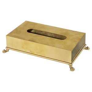 Decorative Metal Tissue <b>Box</b> Organizer With Lid Perfect For Bathroom <b>Vanity</b> Kitchen And Living Space - Product Image 2