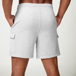 Shorts de sport pour hommes en coton et polyester avec logo personnalisé OEM, avec poches, respirants, pour la salle de sport, l'entraînement, les sorties décontractées - Product Image 2
