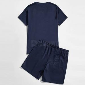 เสื้อยืดและกางเกงขาสั้นผู้ชายไซส์ใหญ่ ราคาโรงงาน ชุดลำลองสไตล์สตรีทแวร์เรียบง่าย  รับสั่งทำชุดกางเกงขาสั้นผู้ชาย - Product Image 2