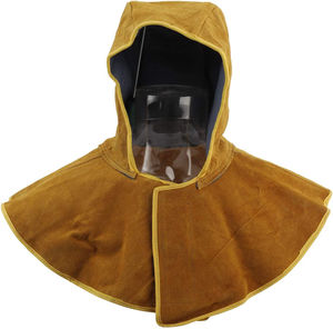 Couvre-tête de soudeur en cuir de vachette de haute qualité, ignifuge, jaune, avec protection pour le cou et les épaules, casquettes de soudage - Product Image 5