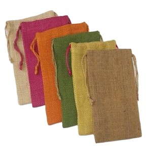 ถุงผ้ากระสอบป่านสีธรรมชาติพิมพ์โลโก้ตามสั่งสำหรับบรรจุภัณฑ์ของขวัญเครื่องประดับและถุงของขวัญคริสต์มาสแบบมีเชือกผูก - Product Image 3