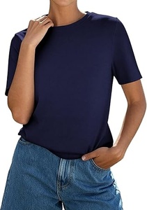 Camiseta de algodón lisa de alta calidad para mujer - Product Image 2