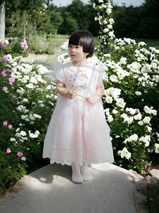 Vestido de verano de manga corta para niña pequeña, estilo Kawaii Lolita, con bordado a mano de animales, de algodón, para cumpleaños – Vestido Windy - Product Image 3