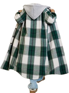 Women's Casual Striped Flannel Varsity Jacket with Long Sleeves Front Buttons Windproof & Stylish Design for Autumn Winter - Product Image 3