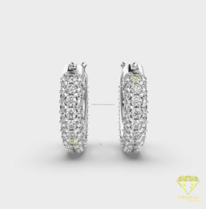Pendientes de aro de moissanita premium con baño de oro, joyería de lujo para mujer - Product Image 4