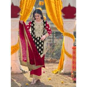 Magnifique haut de soirée pour femme-Ensemble Plazzo et Fancy Dupatta - Product Image 3