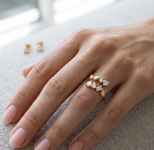 Anillo de Diamante de Lujo Cultivado en Laboratorio, Chapado en Oro de 18K y Rodio, Engaste de Bisel Oeste-Oriente, Corte Brillante Redondo, Anillos de Compromiso para Mujer, Joyería - Product Image 1