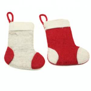 Mini Adornos Navideños Ecológicos de Lana, Rojos y Blancos, Decoraciones Colgantes para Árbol de Navidad, Adorno de Lana Hecho a Mano para Árbol de Navidad - Product Image 1