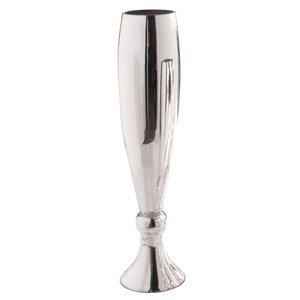 Jarrón de flores de aluminio estilo moderno, color plata antigua, para decoración de sala de estar y mesa, hecho a mano en India. - Product Image 2