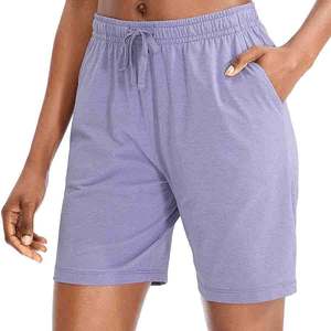 Pantalones Cortos Deportivos para Mujer al Por Mayor, con Logotipo Personalizado, Cintura Alta, Ajustados, Transpirables, 100% Algodón, Casuales de Verano, con Cintura Elástica - Product Image 6