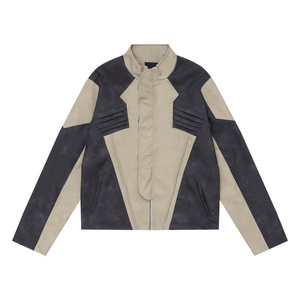 Chaqueta <span class=keywords><strong>de</strong></span> PU LAYENNE para Hombre, <span class=keywords><strong>de</strong></span> Lujo y Estilo Urbano, con Cuello Alto, Bordada, Estilo Racing, con Parches, Cierre <span class=keywords><strong>de</strong></span> Cremallera, para Primavera, Talla Grande - Product Image 2