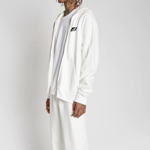 Sweat à capuche unisexe personnalisé avec fermeture éclair intégrale, couleur unie, coupe décontractée ample, 100 % coton, style streetwear Y2K, vente en gros pour hommes - Product Image 3