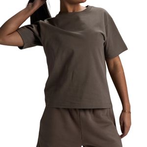 Camiseta Oversize de Streetwear para Mujer, Holgada, Casual, de Manga Corta, Cuello Redondo, Lisa, Básica, Fabricante OEM ODM, Venta al por Mayor Personalizada - Product Image 1