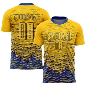 Ensemble de maillots de football sublimés jaune et bleu pour hommes, uniforme de football en mesh avec personnalisation, fabricant OEM, fournisseur - Product Image 3