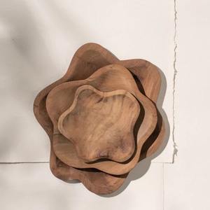 ชุดชามไม้มะม่วง 3 ใบ ชามเสิร์ฟไม้กระถินณรงค์ ชุดชามไม้มะม่วง ชามเสิร์ฟไม้กระถินณรงค์ ชามไม้รูปดอกไม้ - Product Image 1