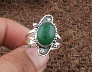 Anillo Clásico de Jade Verde Natural con Engaste de Bisel, Plata de Ley 925, Joyería de Piedras Preciosas Curativas para Mujer, Ideal para Bodas y Fiestas - Product Image 5