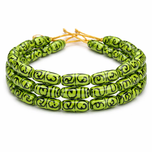 ลูกปัดรูปไข่ลายผสมสีเขียวหรูหรา |   แก้วแลมป์เวิร์คคุณภาพสูง เงางาม ขนาด 12-28 มม. สำหรับทำสร้อยคอและงานฝีมือ - Product Image 2