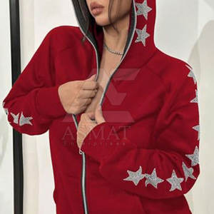 Sudadera con capucha y cremallera de cristal brillante para mujer, informal, de manga larga, 2026 - Product Image 4
