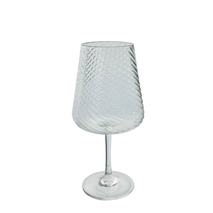 Verre à vin en plastique incassable à tige longue, couleur personnalisée, motif tourbillon - Product Image 1