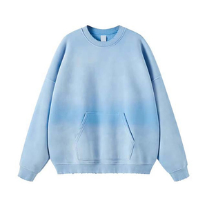 Sweat-shirt d'hiver pour homme en coton 100% avec détails de surpiqûres contrastées, molleton épais, style vintage, séchage rapide, doublé, décontracté pour l'extérieur - Product Image 5