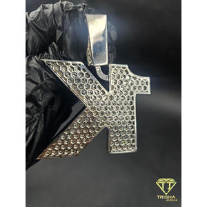 Moissanite Diamond K Letter <b>Pendant</b> Iced Out Necklace Hip Hop Jewelry Custom <b>Initial</b> Bling Chain Luxury Gift - Product Image 4