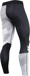 Men's <b>Black</b> Blue Striped Compression Set Full <b>Sleeve</b> Crew Neck Quick Dry Spandex Polyester <b>Long</b> <b>Sleeve</b> <b>Top</b> And Pants All Season - Product Image 6