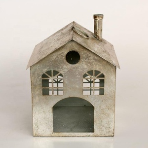 Vintage Galvanized Hanging Birdhouse with Eco-Friendly Copper Roof and Perch for Outdoor <b>Garden</b> Decor and Bird Nesting Shelter - Product Image 4