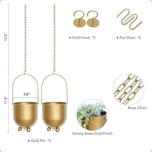 Ganchos Metálicos para Plantas con Cadena, Modernos Ganchos Colgantes para Interiores y Exteriores, para Pared y Techo - Product Image 4