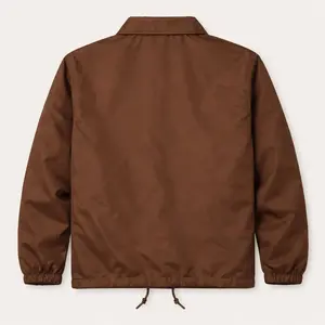 Veste de course pour homme avec logo personnalisé, marron forêt, imperméable, en polyester, écologique, légère, coupe-vent, patchwork géométrique - Product Image 3