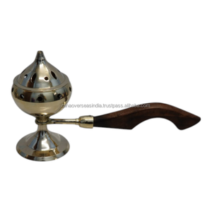Quemador de incienso y carbón de latón premium con asa, duradero, ecológico, hecho a mano, decoración aromática para el hogar en otoño - Product Image 1