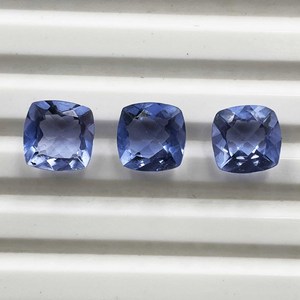Pierre précieuse naturelle en fluorite bleue, taille coussin carrée facettée, 8-10 MM, pour fabricants de bijoux, vente en gros de pierres précieuses - Product Image 6