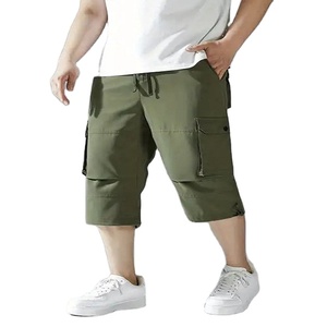 Service OEM Pantalon cargo 3 quarts en toile et coton à bas prix quantité minimale de commande Vente en gros de pantalons de survêtement 6 poches avec fermeture éclair pour hommes - Product Image 2