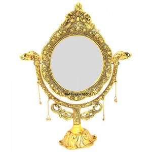 Fancy Design Portable Feature Aluminum Metal <b>Silver</b> Color Tabletop <b>Mirror</b> With Amazing Frame Stand Home Decor - Product Image 5
