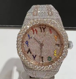 Reloj de Lujo para Mujer con Incrustaciones de Diamantes, Acero Inoxidable, Cuarzo Analógico, Visualización de Fecha, Caja Poligonal, Correa de Moda, 42mm - Product Image 1