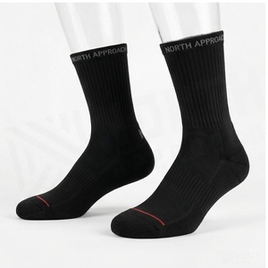 North Approach Crew <b>Socks</b> <b>Black</b> Breathable Running <b>Socks</b> for Adults Summer Season - Product Image 3